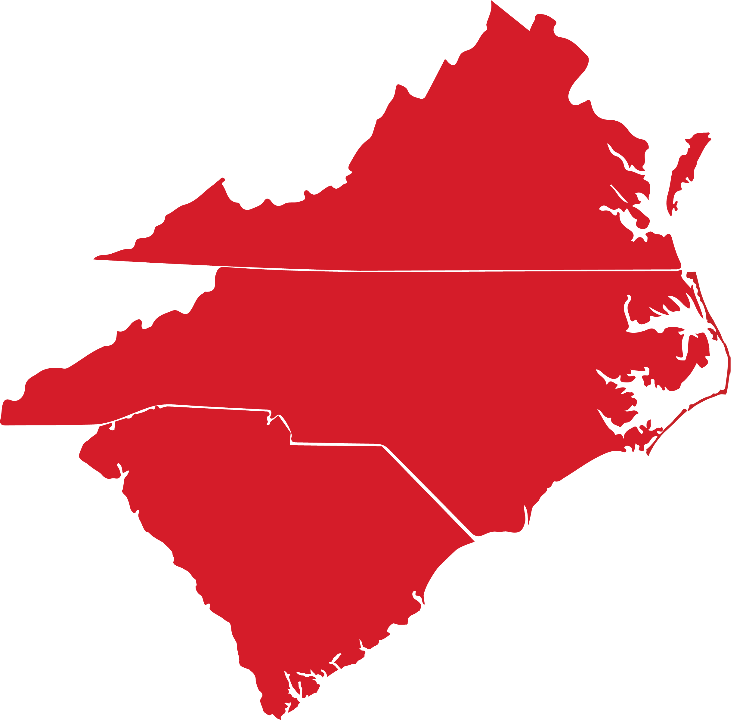 Map of Virginia and North Carolina